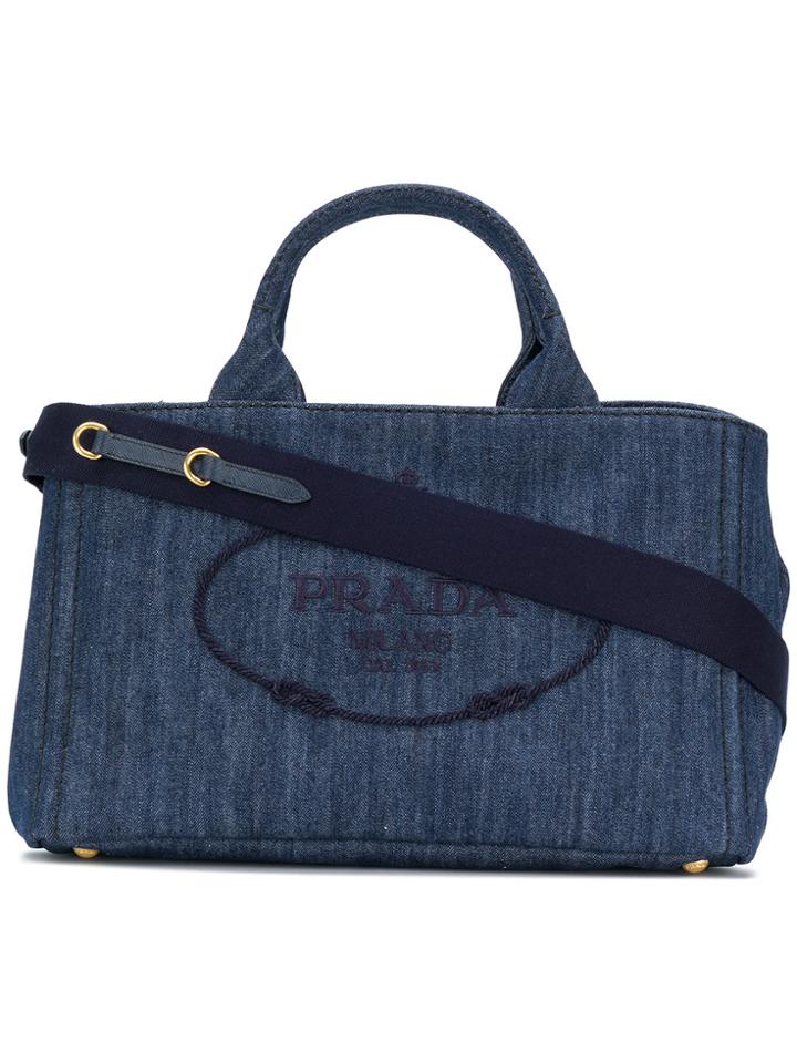Prada Denim Tote Bag - Blue