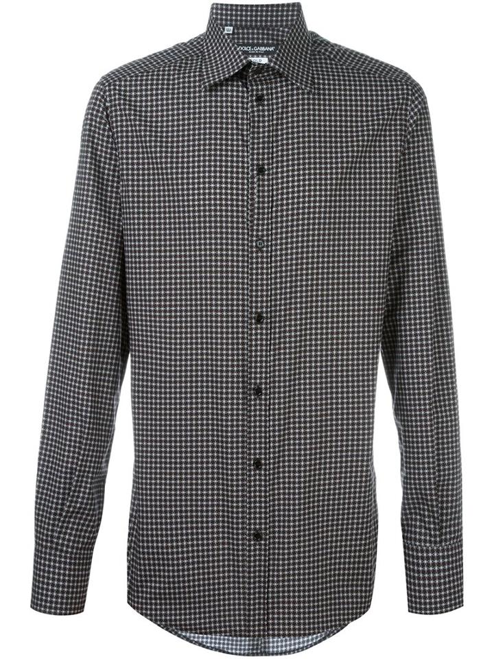 Dolce & Gabbana Printed Shirt, Men's, Size: 40, Black, Cotton