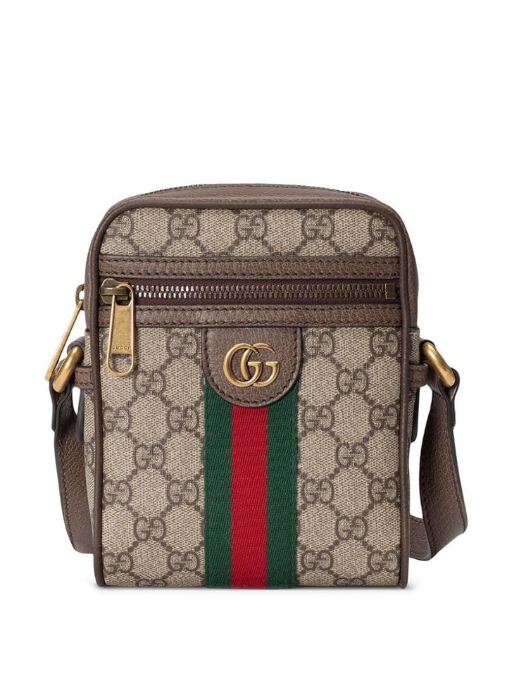 Gucci Ophidia Gg Stripe Shoulder Bag - Brown