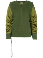 No21 Contrast Long-sleeve Sweater - Green