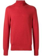 Ymc Roll-neck Fitted Sweater - Red