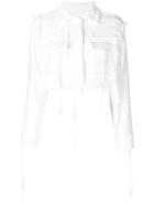 Msgm Cropped Multi-pocket Jacket - White