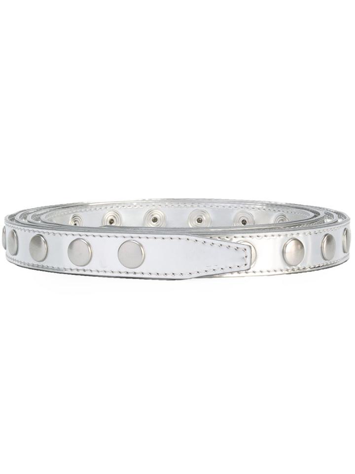 Mm6 Maison Margiela Metallic (grey) Studded Belt, Women's, Polyamide/polyester/polyurethane