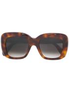 Céline Eyewear - Square Tortoiseshell Sunglasses - Women - Acetate - One Size, Brown, Acetate