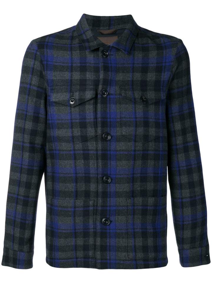 Altea Checked Work Shirt Jacket - Grey