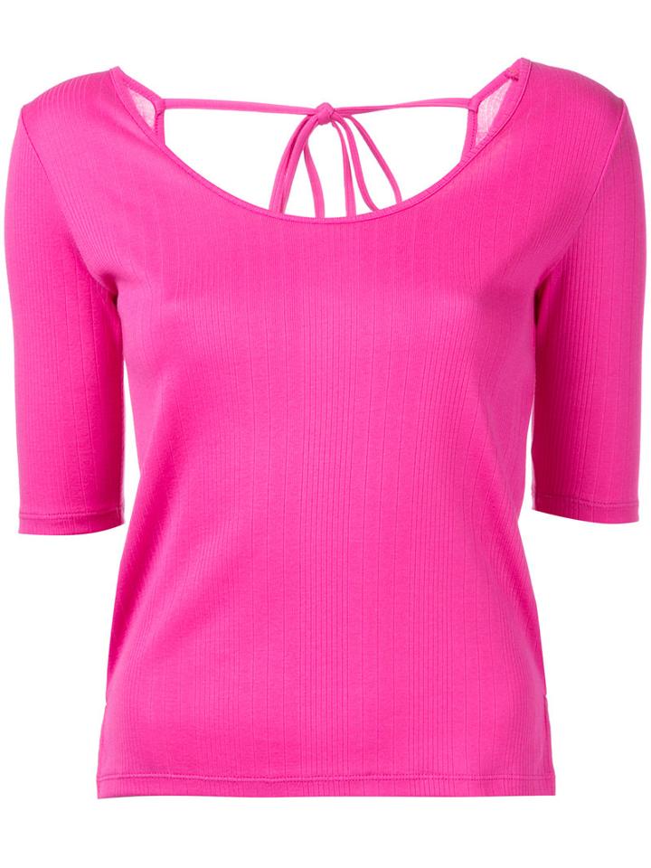Estnation - Scoop Neck Top - Women - Cotton - 38, Pink/purple, Cotton