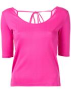 Estnation - Scoop Neck Top - Women - Cotton - 38, Pink/purple, Cotton