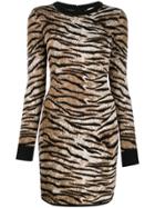 Michael Michael Kors Tiger Pattern Knitted Dress - Brown