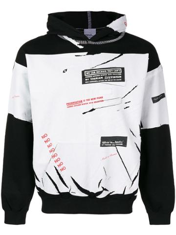 Tigran Avetysian Contrast Patchwork Hoodie - Black