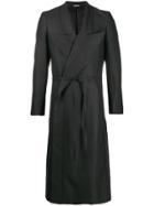 Comme Des Garçons Homme Plus Oversized Collar Belted Coat - Black