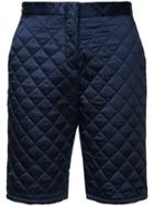Msgm Quilted Satin Shorts - Blue