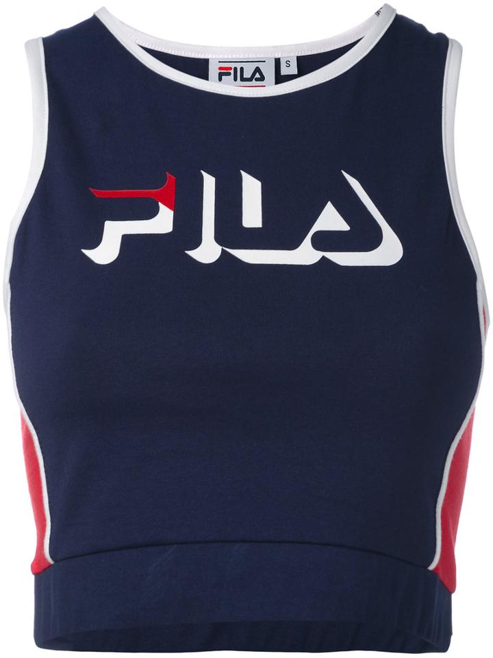 Fila - Printed Vest Top - Women - Cotton/spandex/elastane - S, Blue, Cotton/spandex/elastane