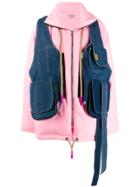 Natasha Zinko Denim Layered Padded Jacket - Pink