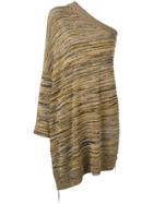 Erika Cavallini One Shoulder Knitted Top - Brown