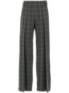 Mara Mac Checkered Straight-fit Trousers - Grey