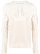 Stone Island Ribbed Panels Sweater - Neutrals