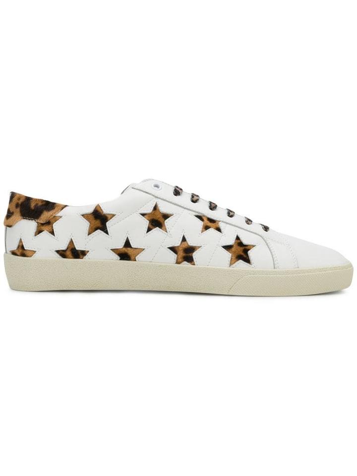 Saint Laurent Court Classic Stars Sneakers - White