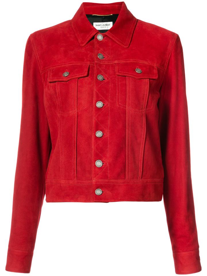 Saint Laurent Classic Leather Jacket - Red
