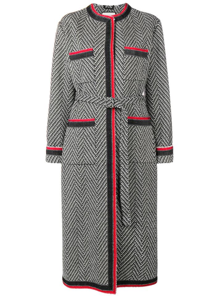 Gucci Chevron Tweed Coat - Black