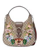 Gucci Dionysus Embroidered Medium Gg Supreme Hobo - Nude & Neutrals