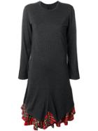 Junya Watanabe Comme Des Garçons Checked Trim Dress - Grey
