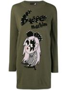 Love Moschino Embroidered Logo Dress - Green