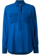 Lareida Chest Pocket Shirt, Women's, Size: 42, Blue, Silk