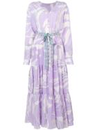 Emilio Pucci La Villa Print Tiered Long Dress - White