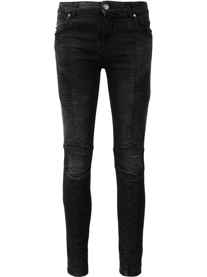 Pierre Balmain 'moto' Jeans, Women's, Size: 26, Black, Cotton/polyester