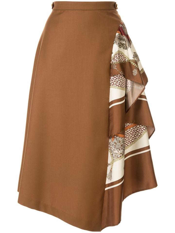 Loveless Asymmetric Style Skirt - Brown