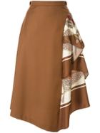 Loveless Asymmetric Style Skirt - Brown