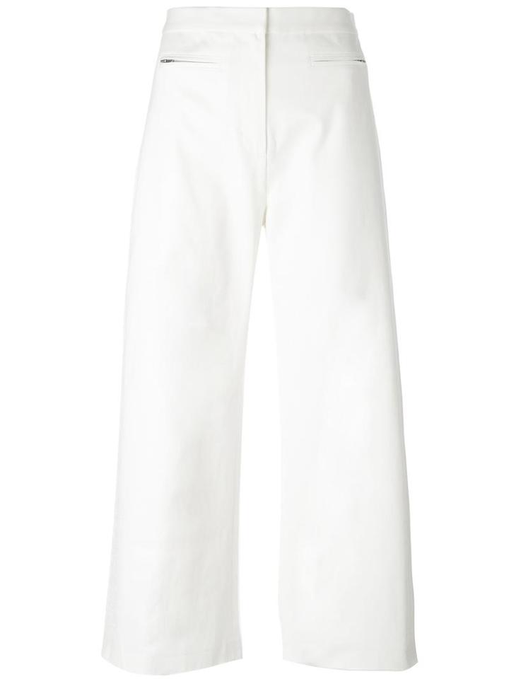 T By Alexander Wang Cropped Trousers, Women's, Size: 2, White, Cotton/spandex/elastane/polyester