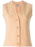 Celine Vintage Geometric Pattern Knitted Vest