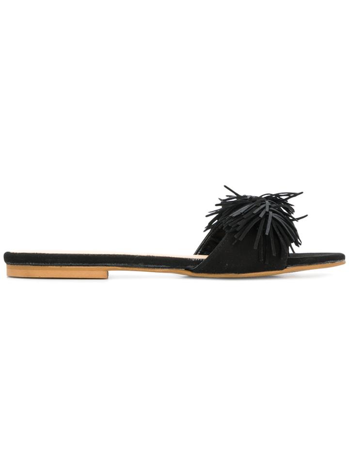 Rebecca Minkoff Fringed Sandals - Black