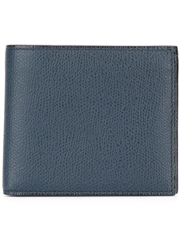 Valextra Textured Billfold Wallet - Blue