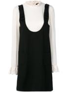 Twin-set Contrast Short Dress - Black