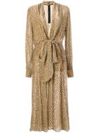 Petar Petrov Belted V-neck Dress - Brown