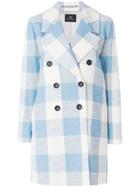 Ps By Paul Smith Double Breasted Check Coat - Blue