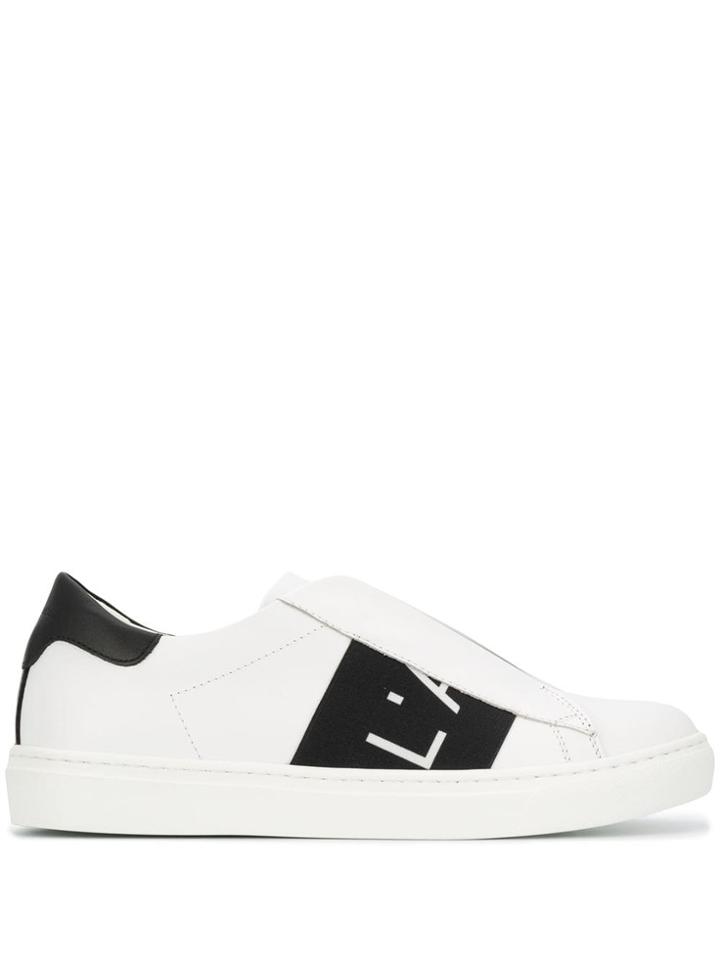 L'autre Chose Two Tone Laceless Sneakers - White