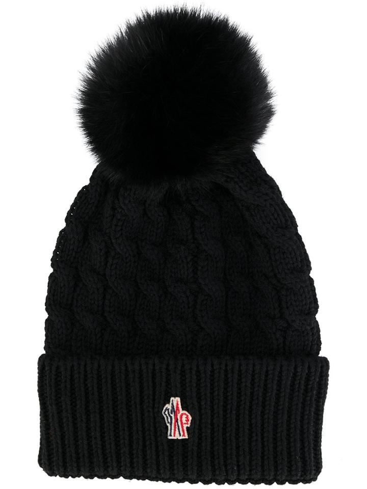Moncler Grenoble Fur Pom Pom Beanie - Black