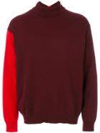 Marni Contrast Sleeve Turtleneck Sweater - Red