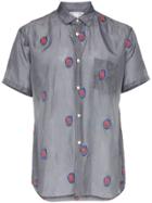 Comme Des Garçons Homme Plus Mask Embroidered Short-sleeved Shirt -