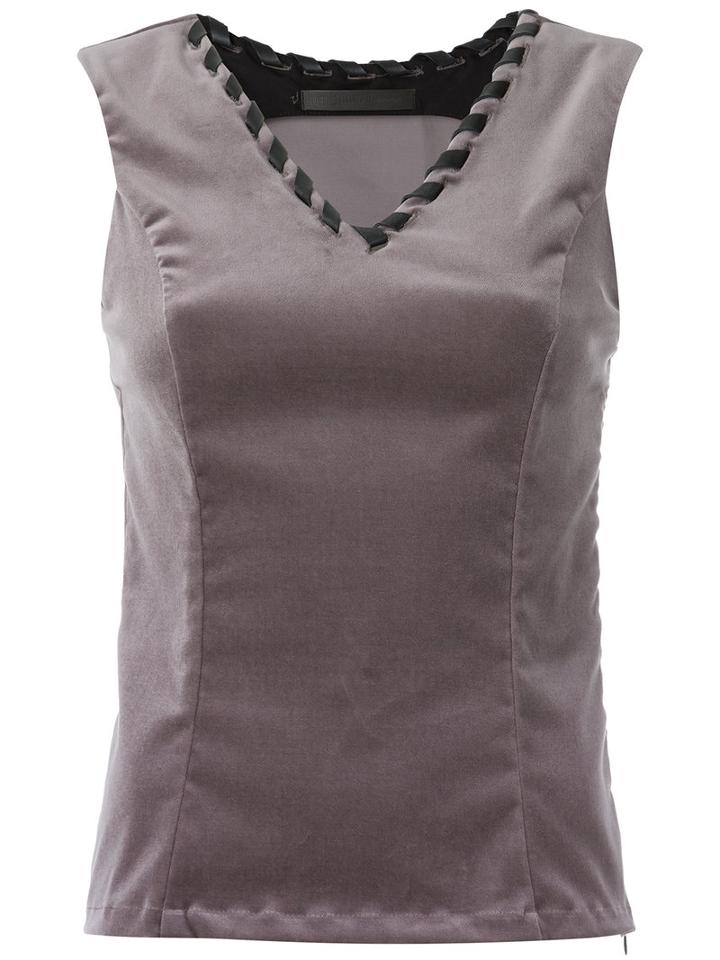 Uma Raquel Davidowicz - Panelled Top - Women - Cotton/spandex/elastane - 38, Grey, Cotton/spandex/elastane