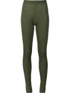 Marios 'shimmery' Ribbed Leggings, Women's, Size: Large, Green, Nylon/polyester/acetate
