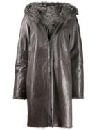 Manzoni 24 Fur-trimmed Coat - Grey