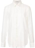 Saint Laurent Embroidered Sheer Shirt - White