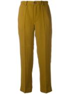 Erika Cavallini Noa Cropped Trousers, Women's, Size: 40, Green, Linen/flax/cotton