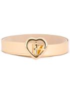 Love Moschino Heart Buckle Belt, Women's, Size: 95, Grey, Viscose/polyester/polyurethane