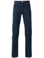 Jacob Cohen Straight Trousers, Men's, Size: 35, Blue, Cotton/spandex/elastane