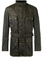 Belstaff Wax Belted Jacket, Men's, Size: 48, Green, Cotton/polyester/viscose